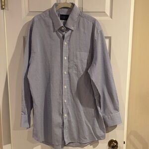 LEDBURY Men's Blue Pinstripe Button Down Shirt size‎ 17.5x37